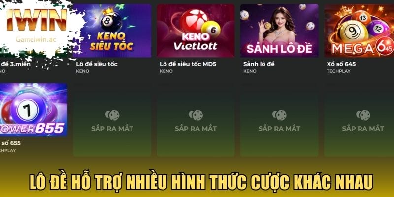 Lô đề hỗ trợ nhiều hình thức cược khác nhau